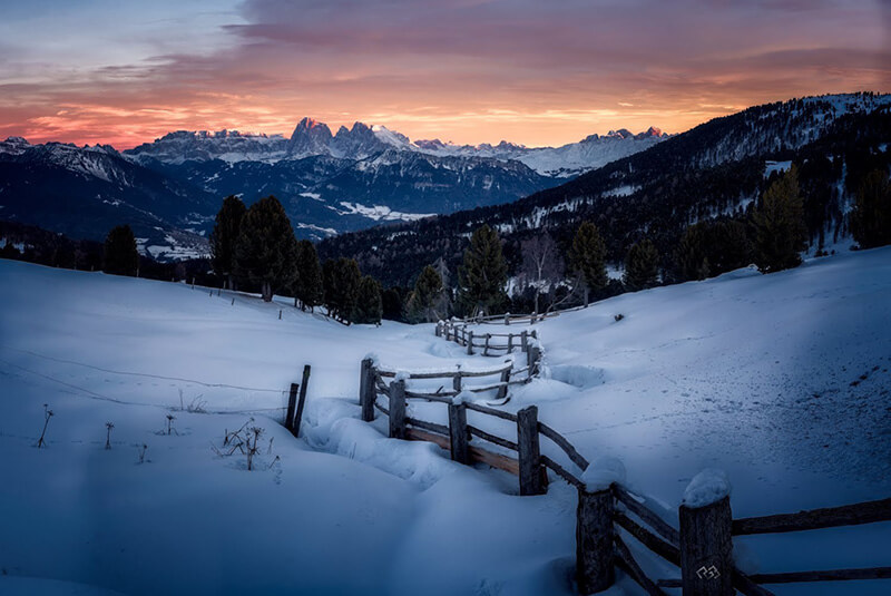 Winter - Abendstimmung auf der Villanderer Alm
